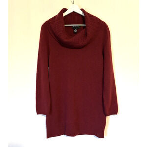 McDuff Cashmere Sweater Cardigan XL Cowl Neck Burgundy Long